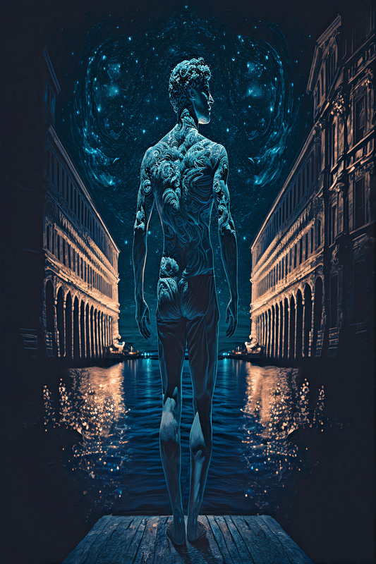  Night at Venice at mesmerizing dark tone poster inspired artist Sandro Botticelli's 
